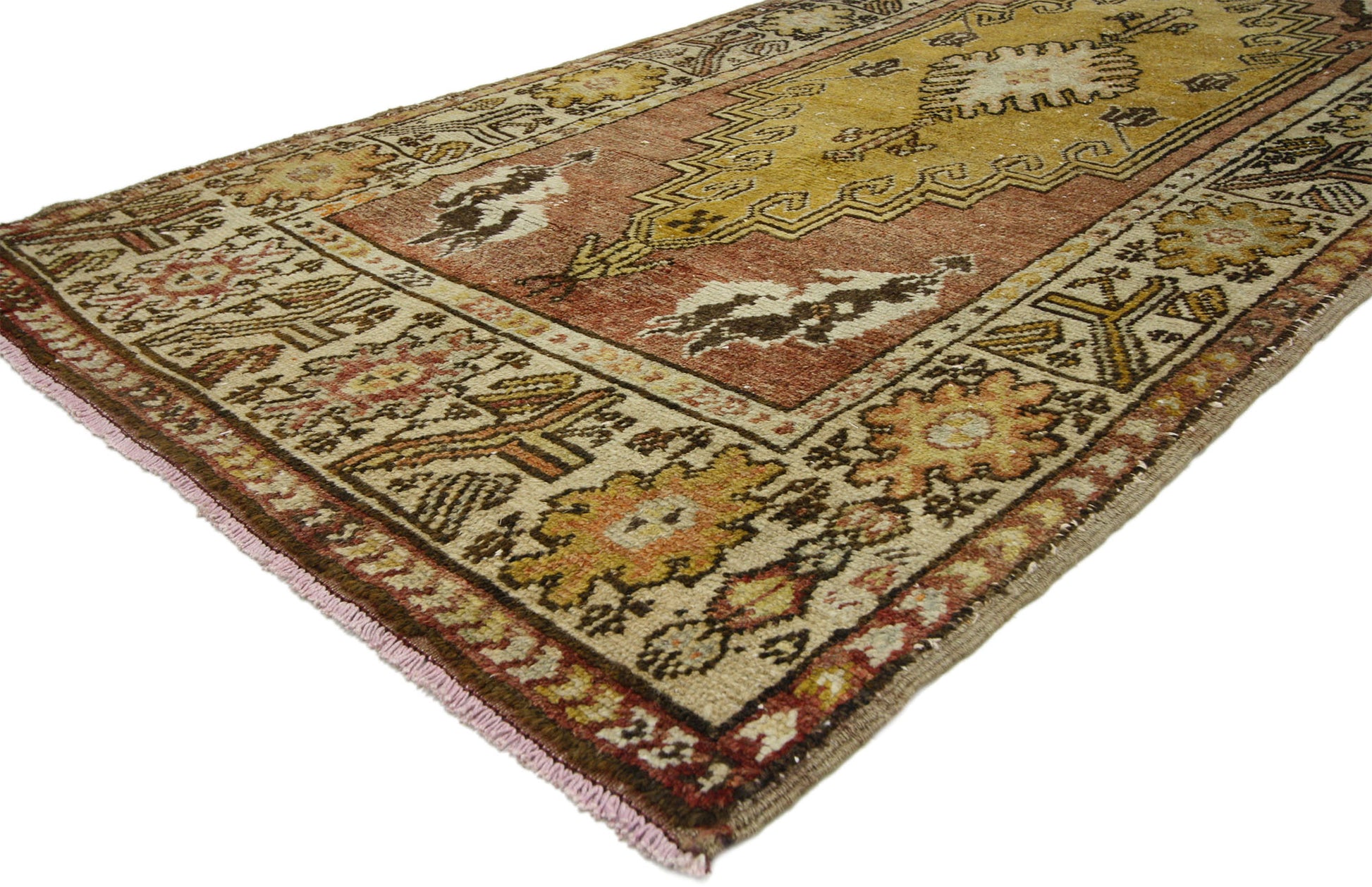 4 x 11 Vintage Turkish Oushak Rug 52411