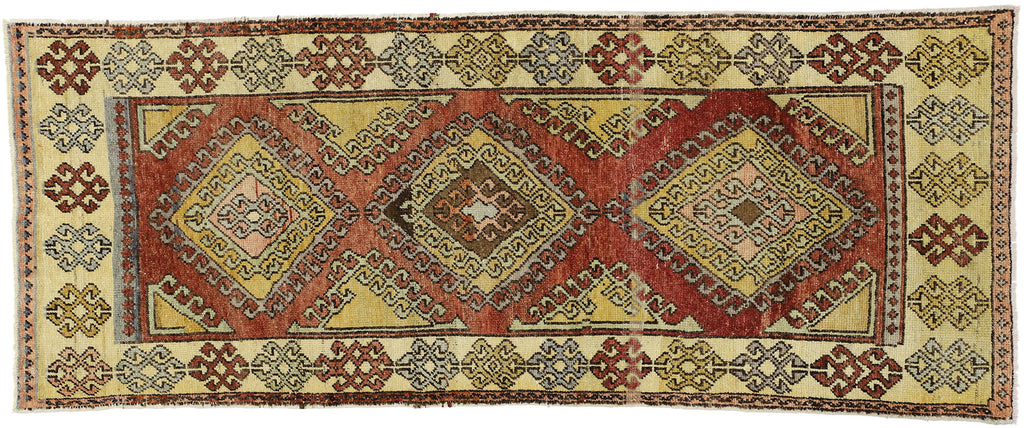 4 x 9 Vintage Turkish Oushak Rug 52413