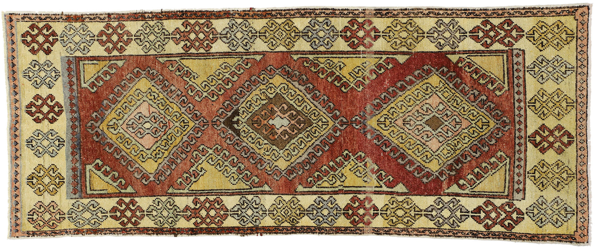 4 x 9 Vintage Turkish Oushak Rug 52413
