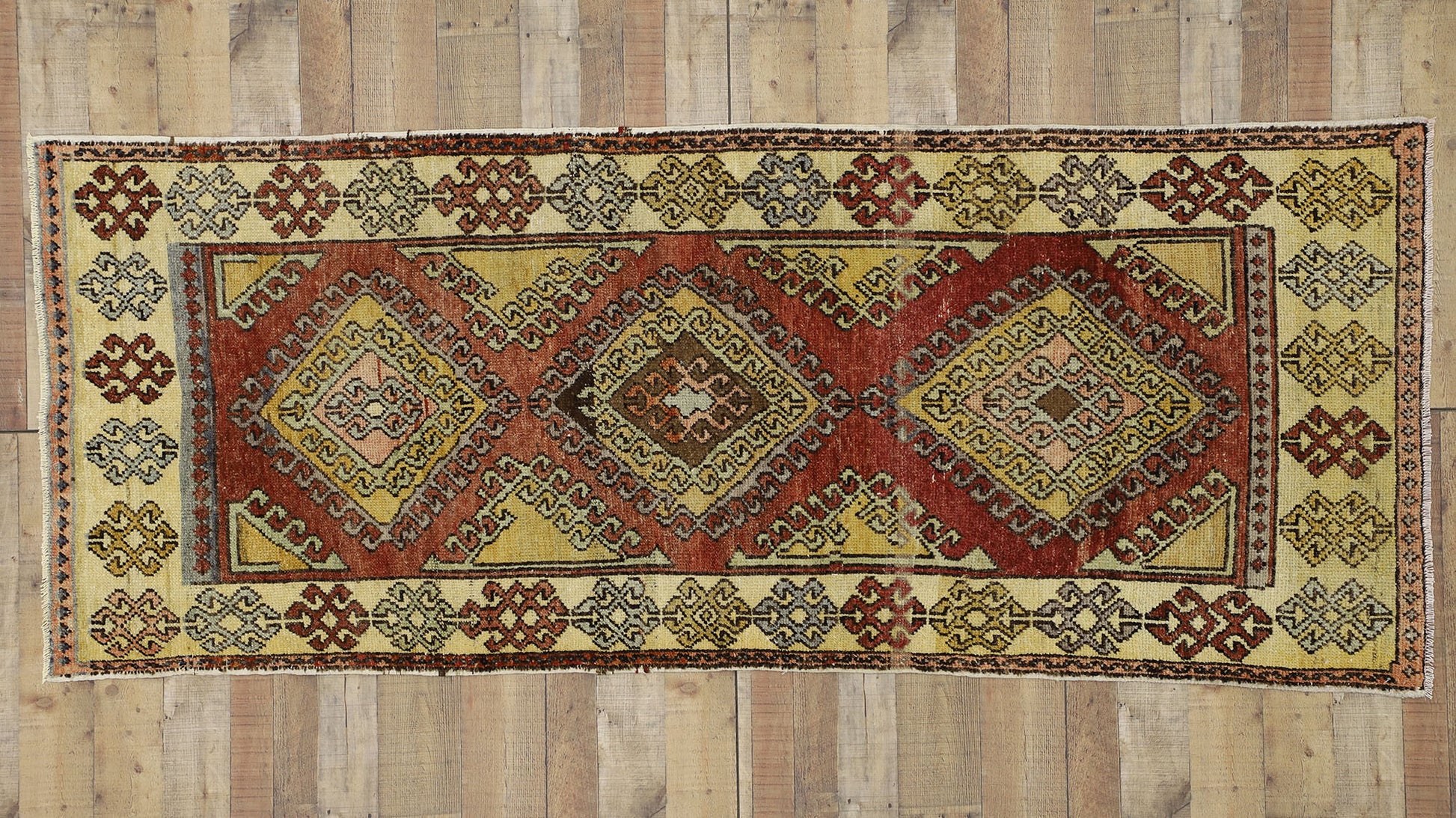 4 x 9 Vintage Turkish Oushak Rug 52413