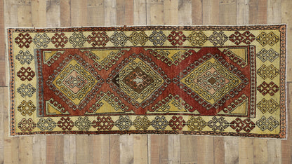 4 x 9 Vintage Turkish Oushak Rug 52413