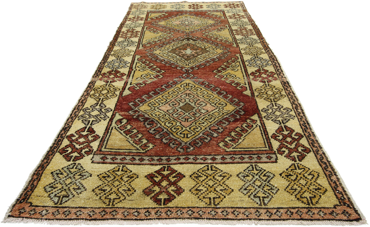 4 x 9 Vintage Turkish Oushak Rug 52413