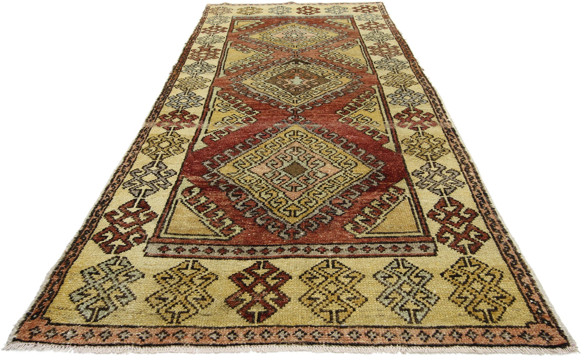 4 x 9 Vintage Turkish Oushak Rug 52413