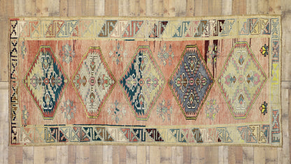 5 x 11 Vintage Turkish Oushak Rug 52414