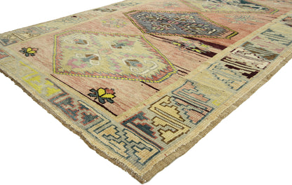 5 x 11 Vintage Turkish Oushak Rug 52414
