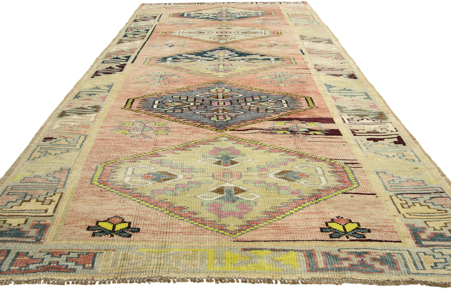 5 x 11 Vintage Turkish Oushak Rug 52414