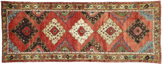 5 x 13 Vintage Turkish Oushak Rug 52416