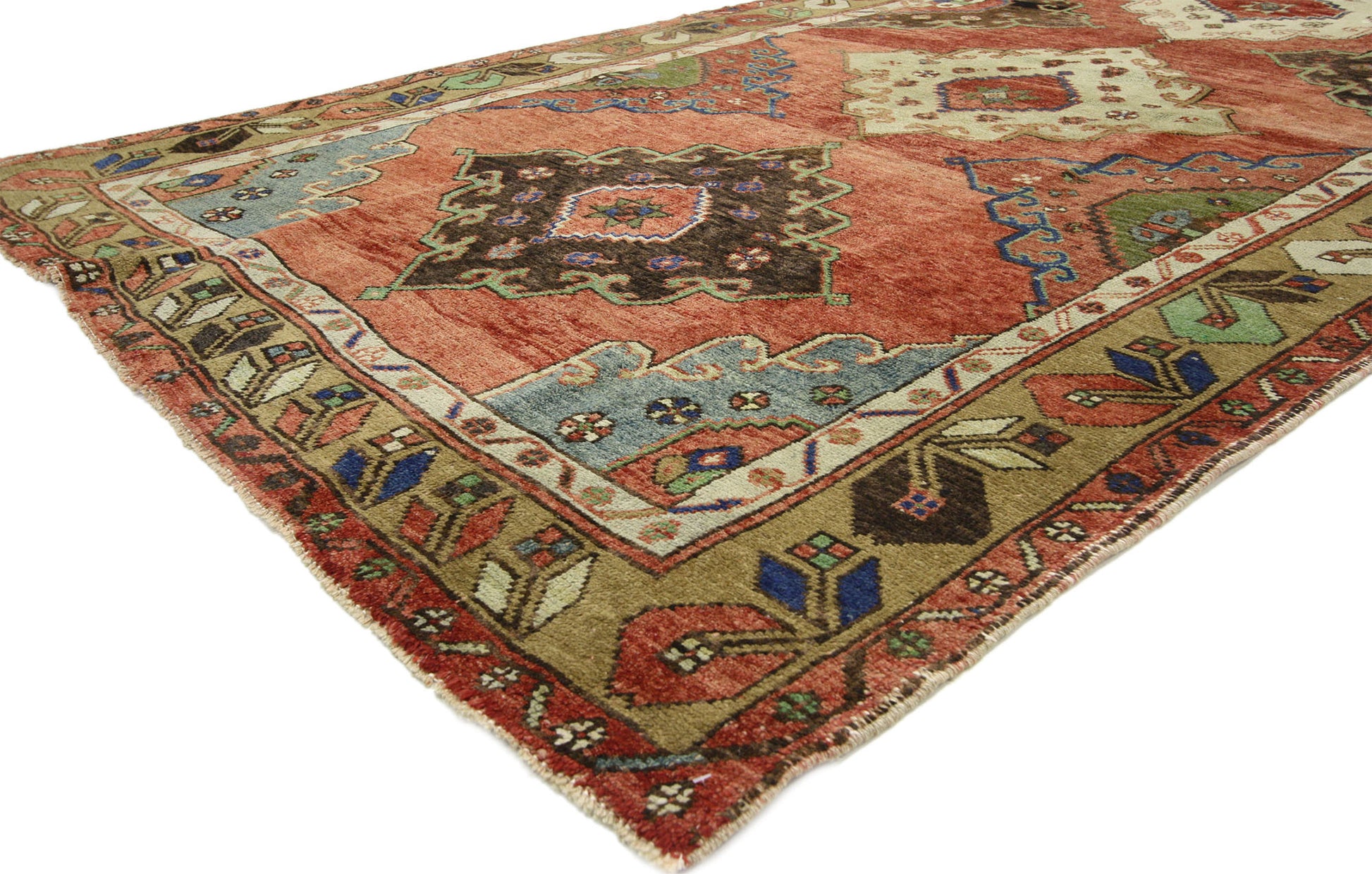 5 x 13 Vintage Turkish Oushak Rug 52416
