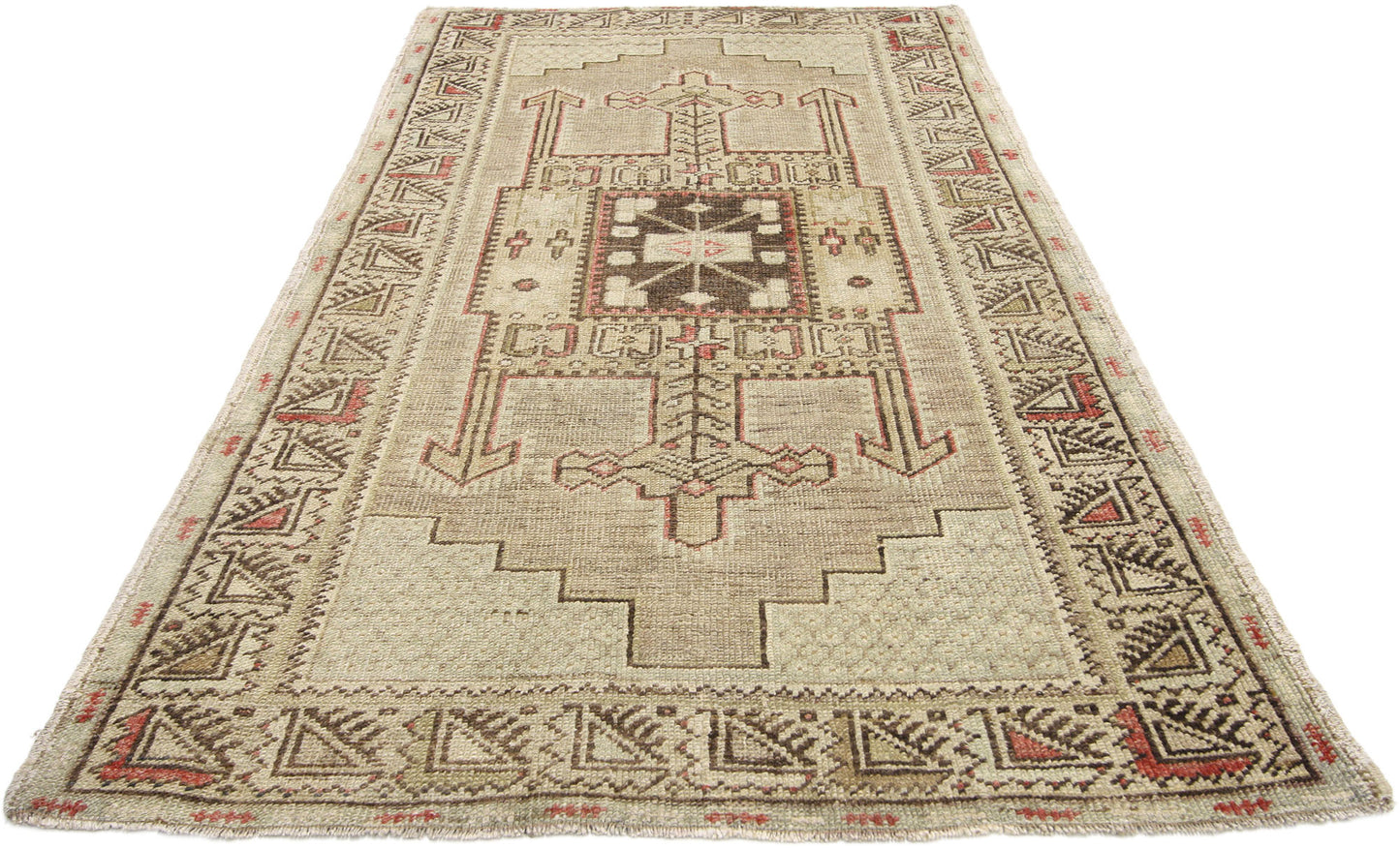 3 x 6 Vintage Turkish Oushak Rug 52421