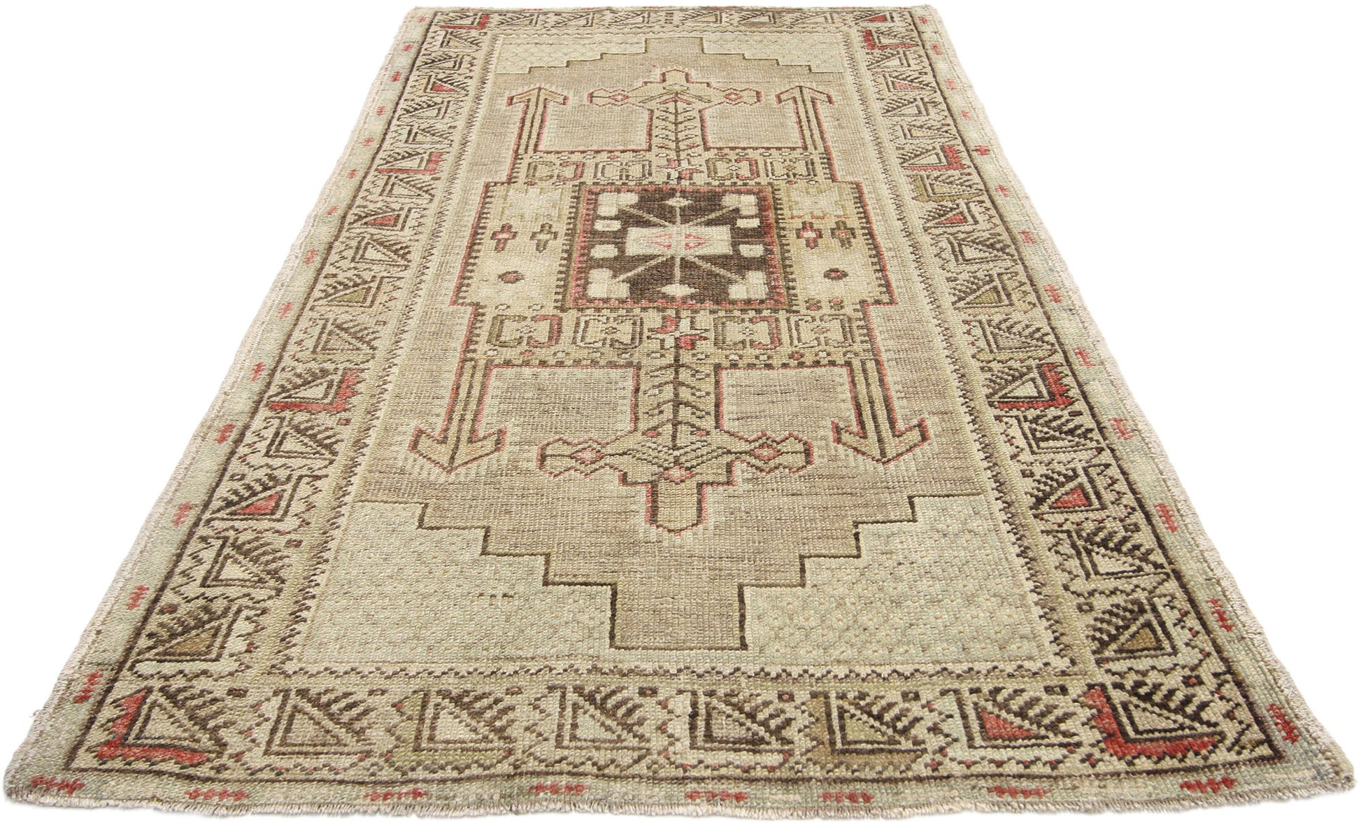 3 x 6 Vintage Turkish Oushak Rug 52421