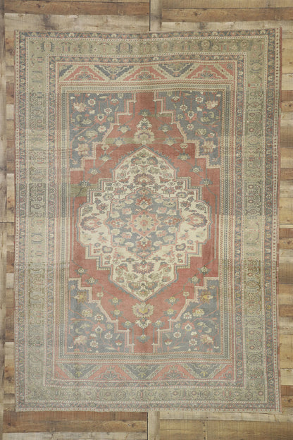 7 x 10 Vintage Turkish Oushak Rug 52436