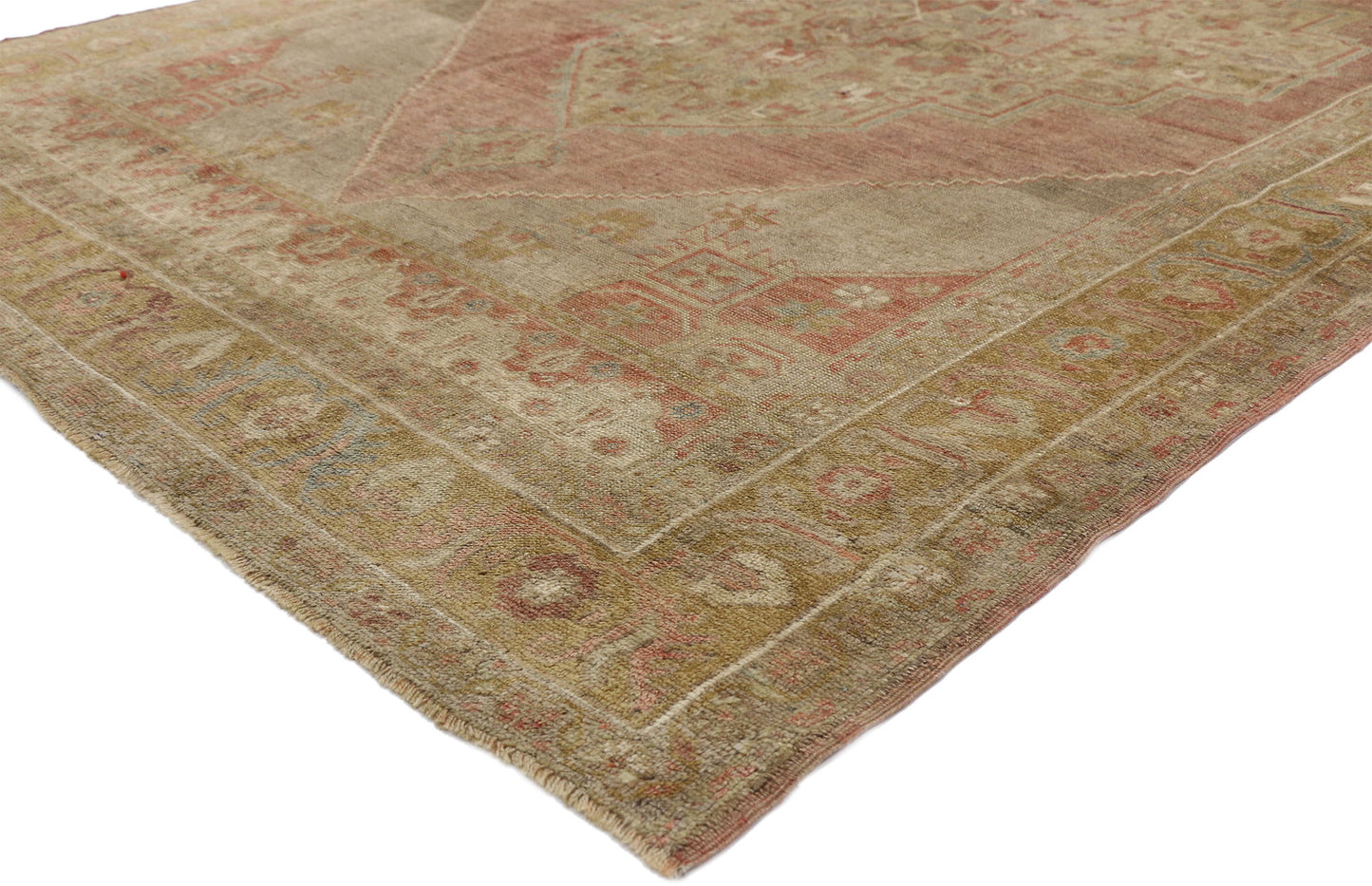 6 x 9 Vintage Turkish Oushak Rug 52443