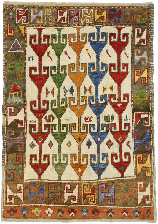 3 x 5 Vintage Turkish Oushak Rug 52448