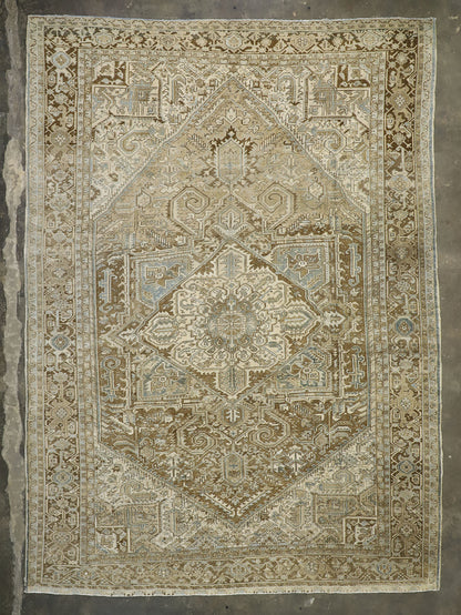 11 x 15 Distressed Antique Persian Heriz Rug 52450