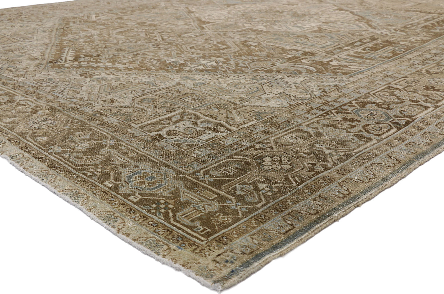 11 x 15 Distressed Antique Persian Heriz Rug 52450