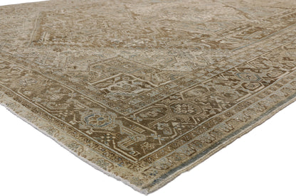 11 x 15 Distressed Antique Persian Heriz Rug 52450