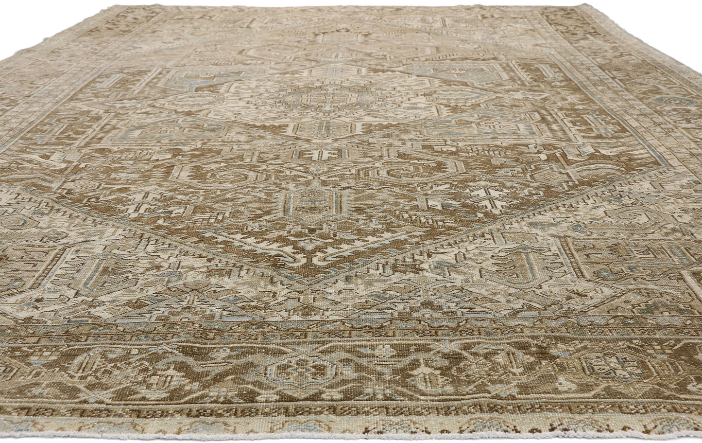 11 x 15 Distressed Antique Persian Heriz Rug 52450