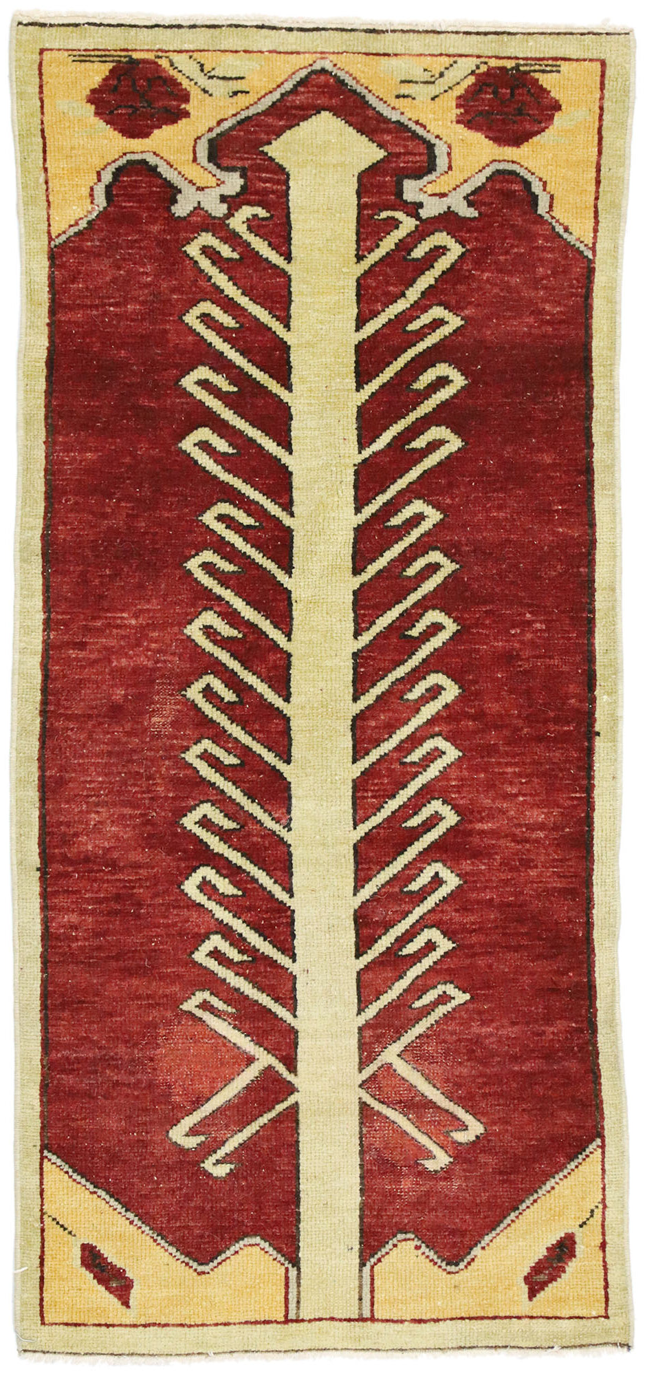 2 x 4 Vintage Turkish Oushak Prayer Rug 52454