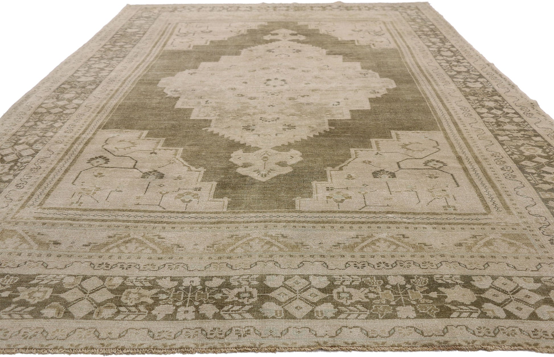 7 x 12 Vintage Turkish Oushak Rug 52488