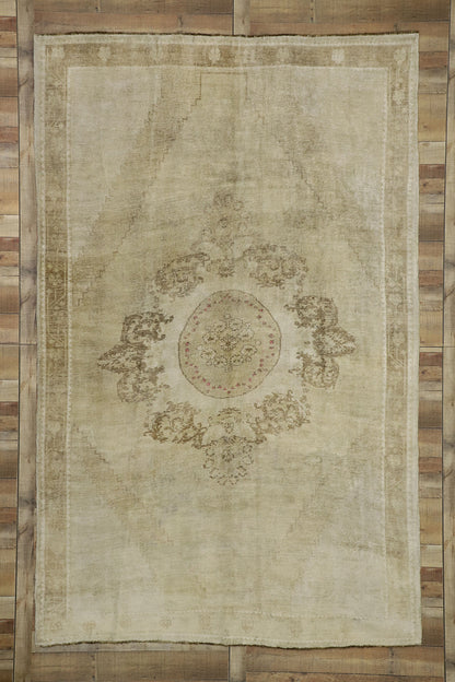 7 x 11 Vintage Turkish Oushak Rug 52490