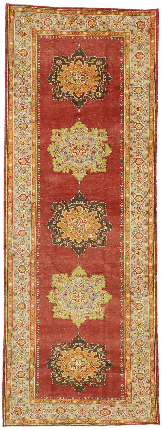 5 x 13 Vintage Turkish Oushak Rug 52502