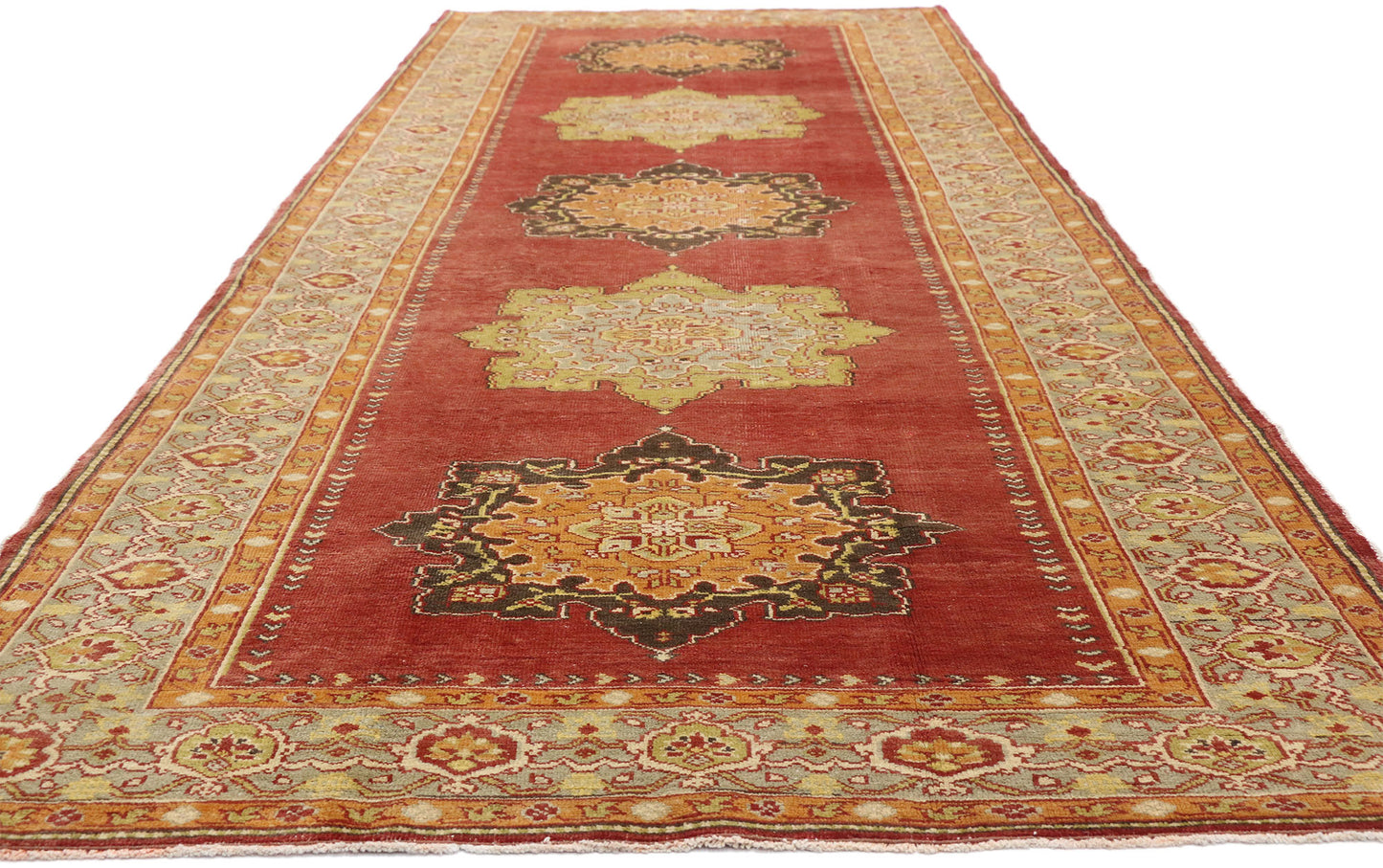 5 x 13 Vintage Turkish Oushak Rug 52502