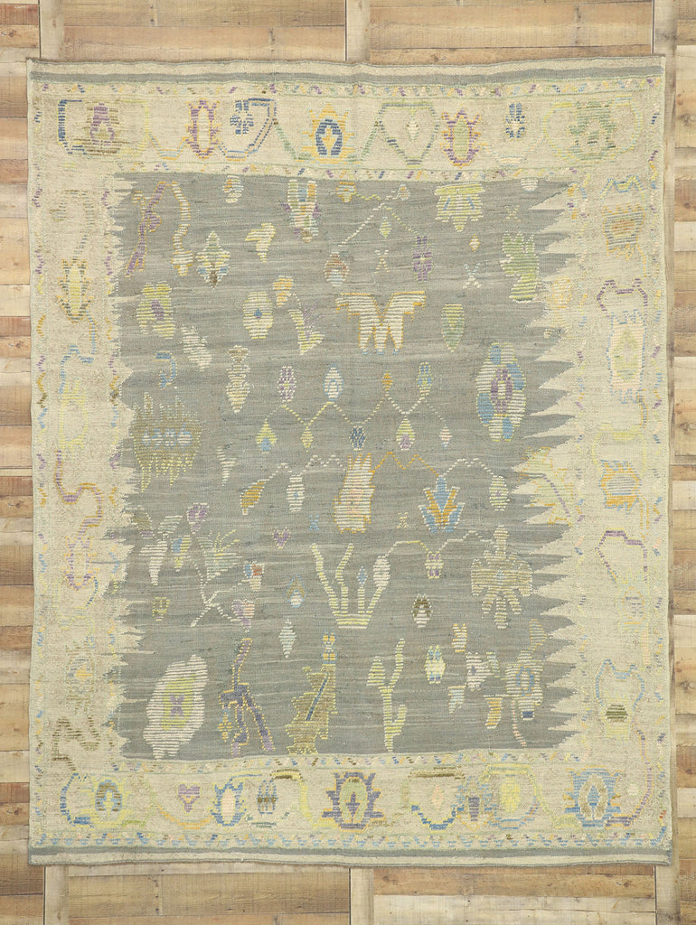 8 x 11 Colorful Oushak High-Low Rug 52527
