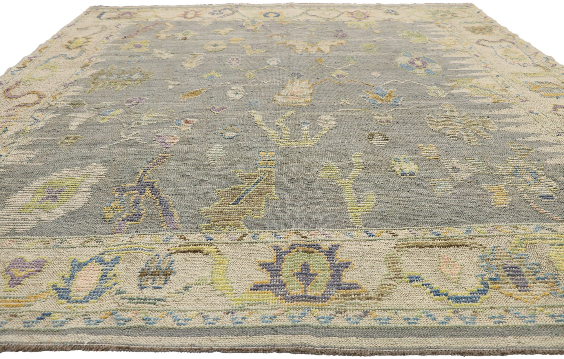 8 x 11 Colorful Oushak High-Low Rug 52527
