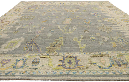 8 x 11 Colorful Oushak High-Low Rug 52527