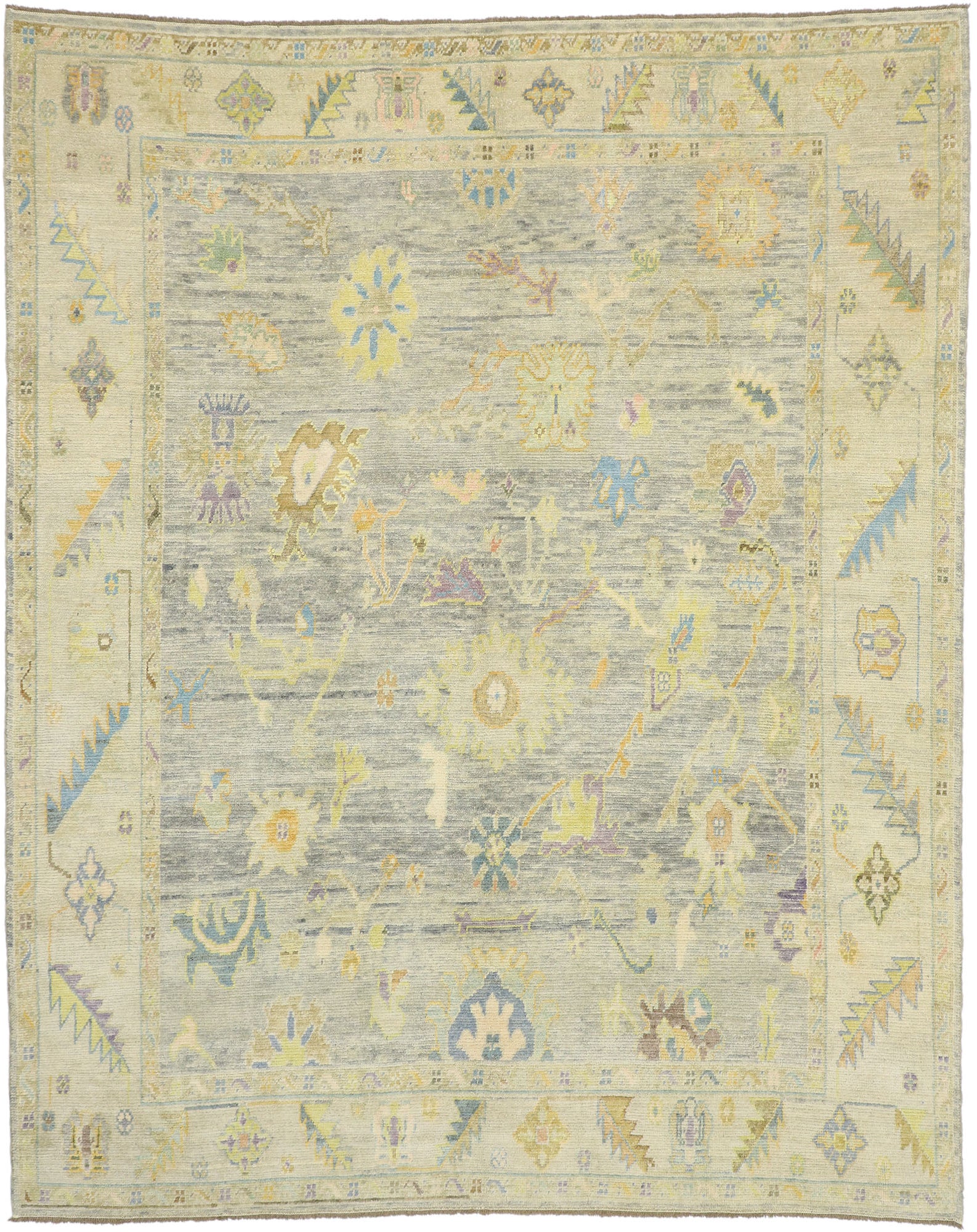 9 x 11 Colorful Turkish Oushak Rug 52529
