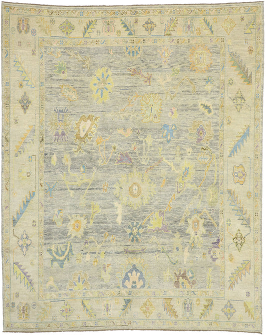 9 x 11 Colorful Turkish Oushak Rug 52529