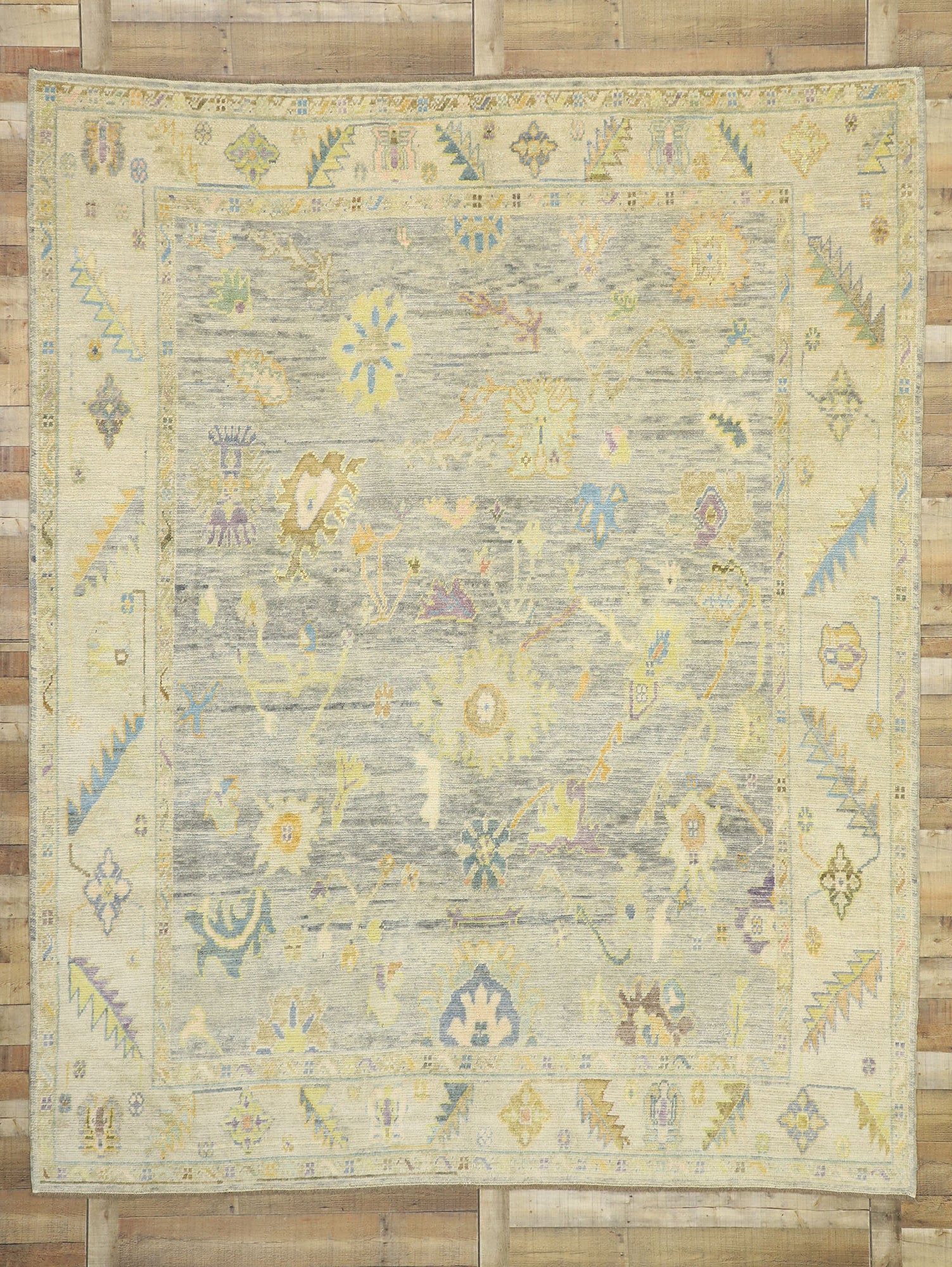 9 x 11 Colorful Turkish Oushak Rug 52529