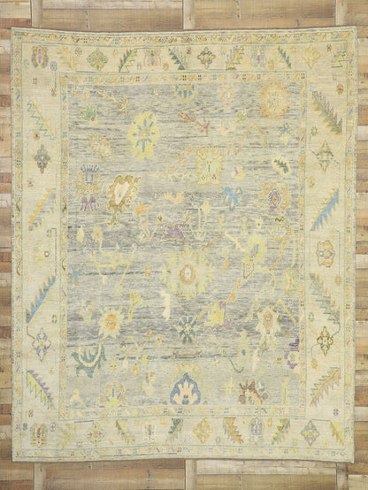 9 x 11 Colorful Turkish Oushak Rug 52529