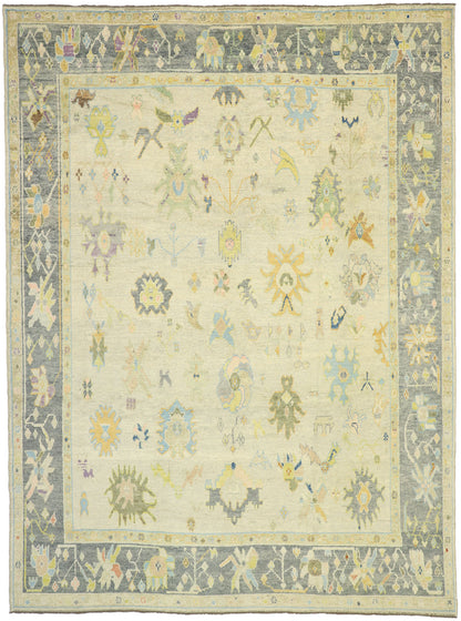 10 x 14 Colorful Turkish Oushak Rug 52531