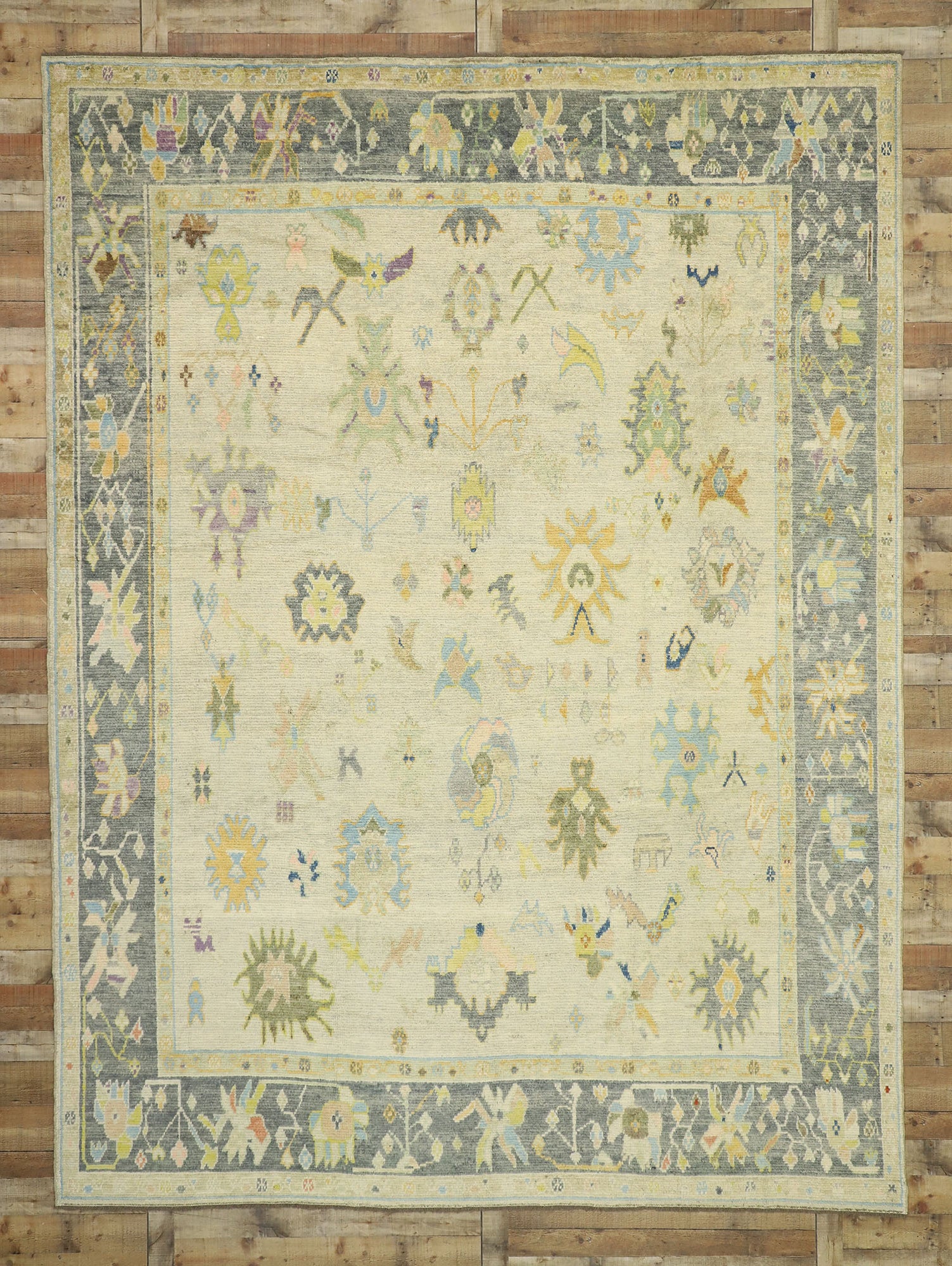 10 x 14 Colorful Turkish Oushak Rug 52531