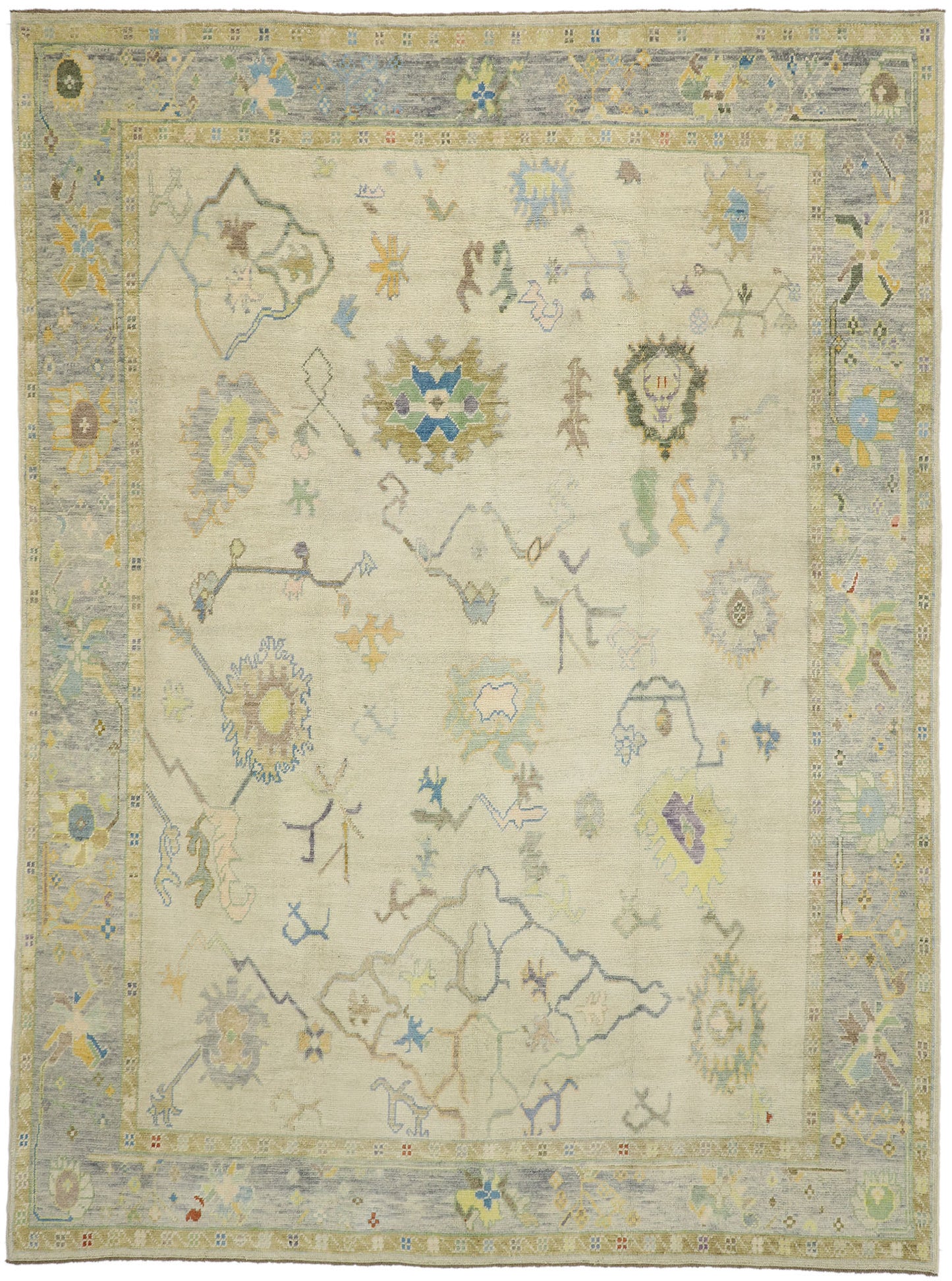 10 x 14 Colorful Turkish Oushak Rug 52533