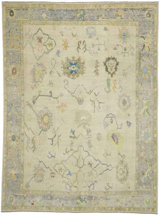 10 x 14 Colorful Turkish Oushak Rug 52533