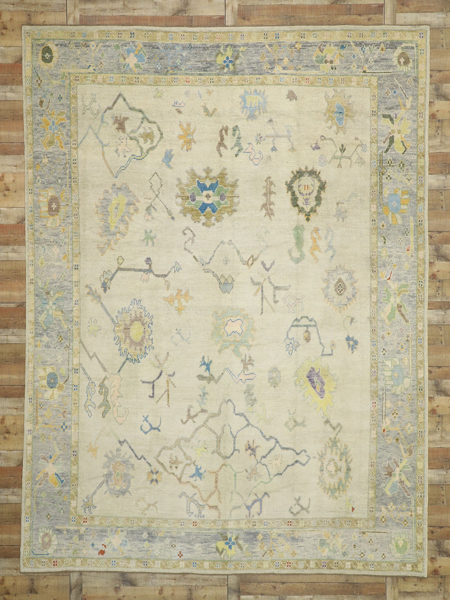 10 x 14 Colorful Turkish Oushak Rug 52533