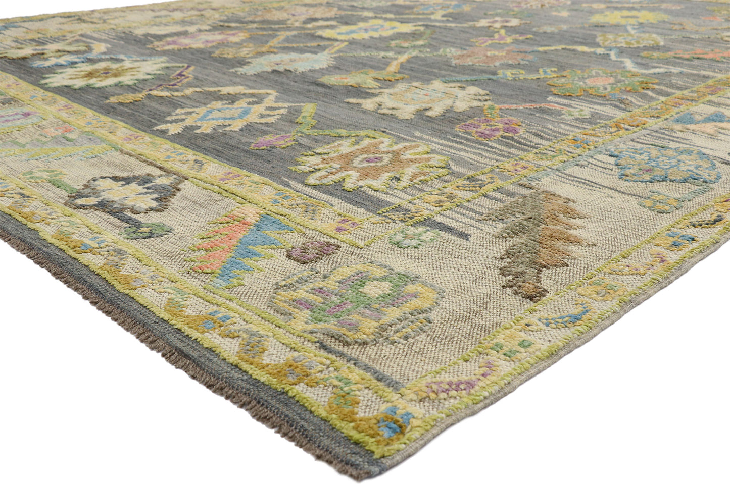 9 x 12 Colorful Oushak High-Low Rug 52536