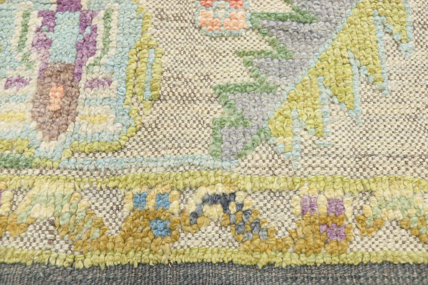 9 x 12 Colorful Oushak High-Low Rug 52536