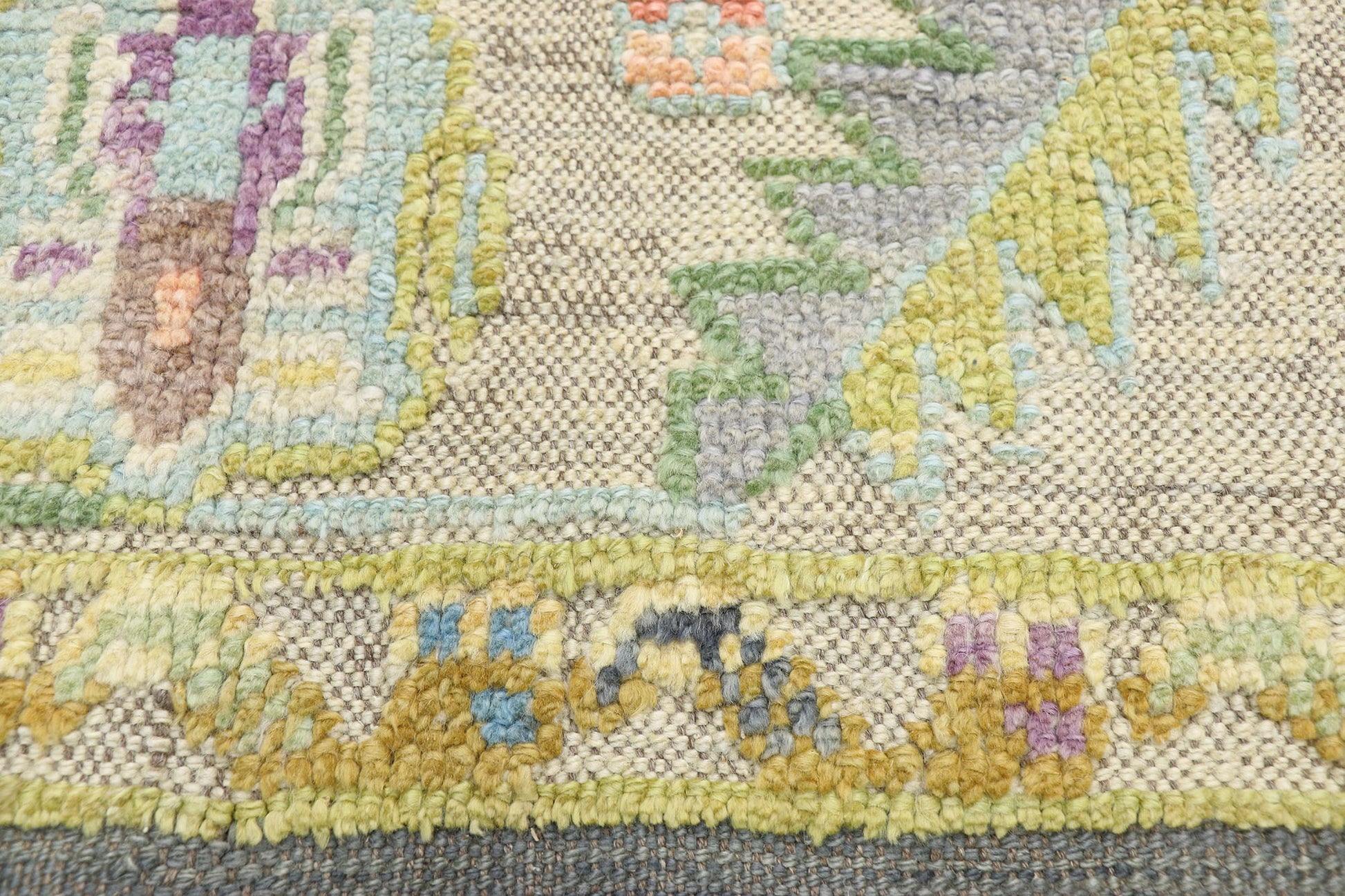 9 x 12 Colorful Oushak High-Low Rug 52536