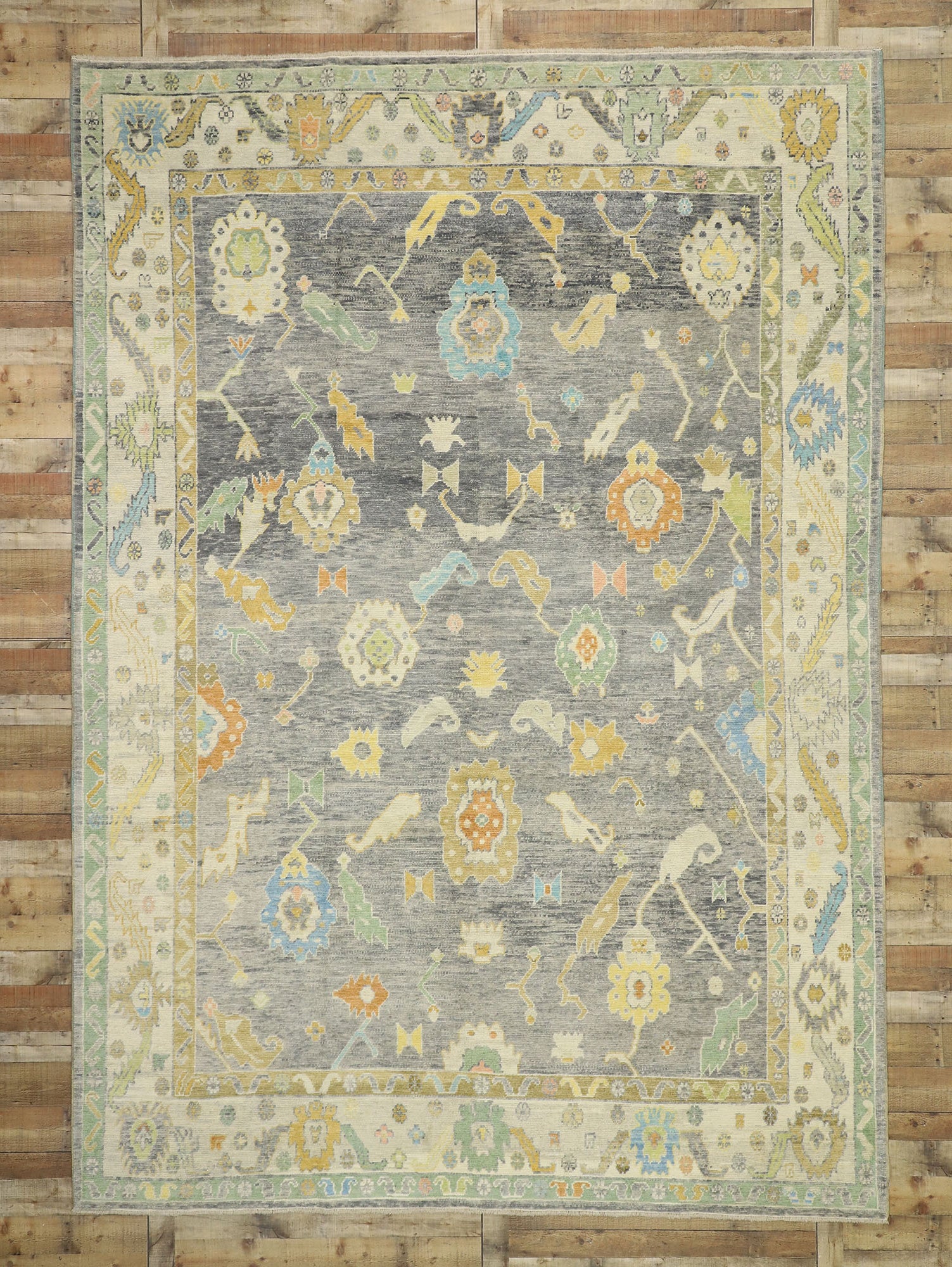 10 x 14 Colorful Turkish Oushak Rug 52537