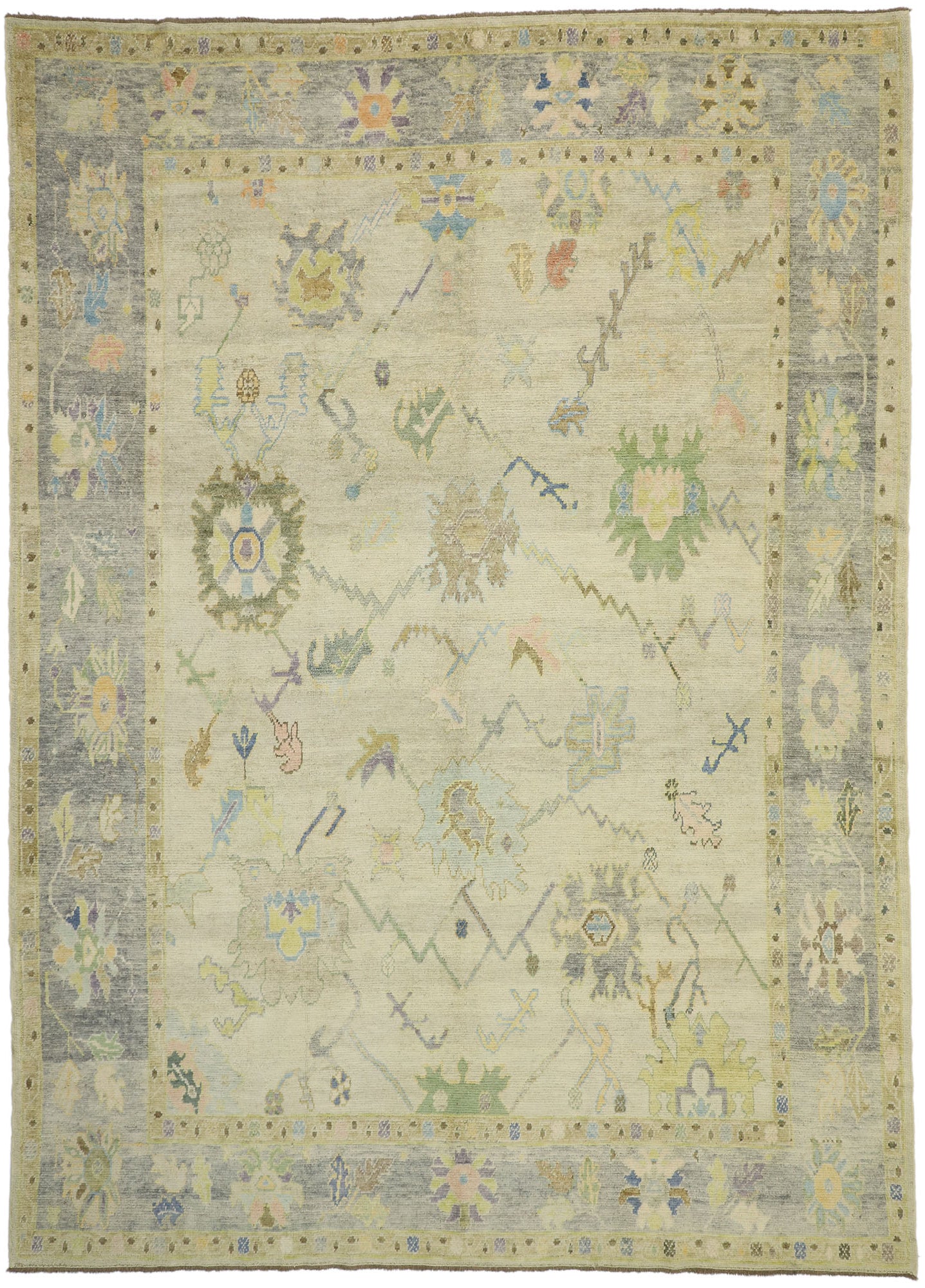 10 x 14 Contemporary Turkish Oushak Rug 52539