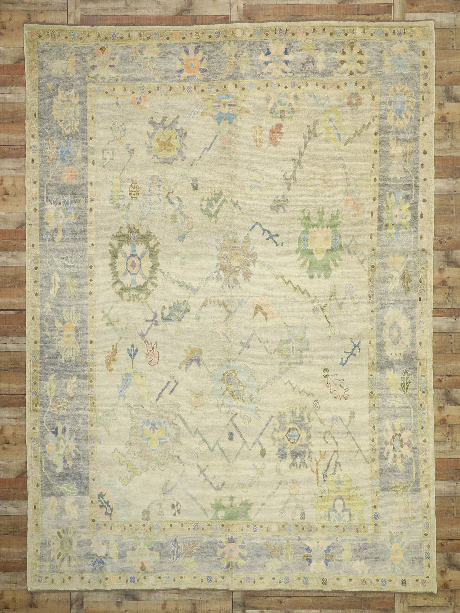 10 x 14 Contemporary Turkish Oushak Rug 52539