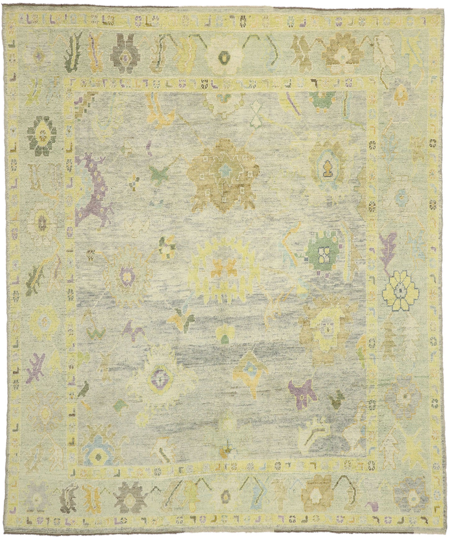 9 x 10 Colorful Turkish Oushak Rug 52540