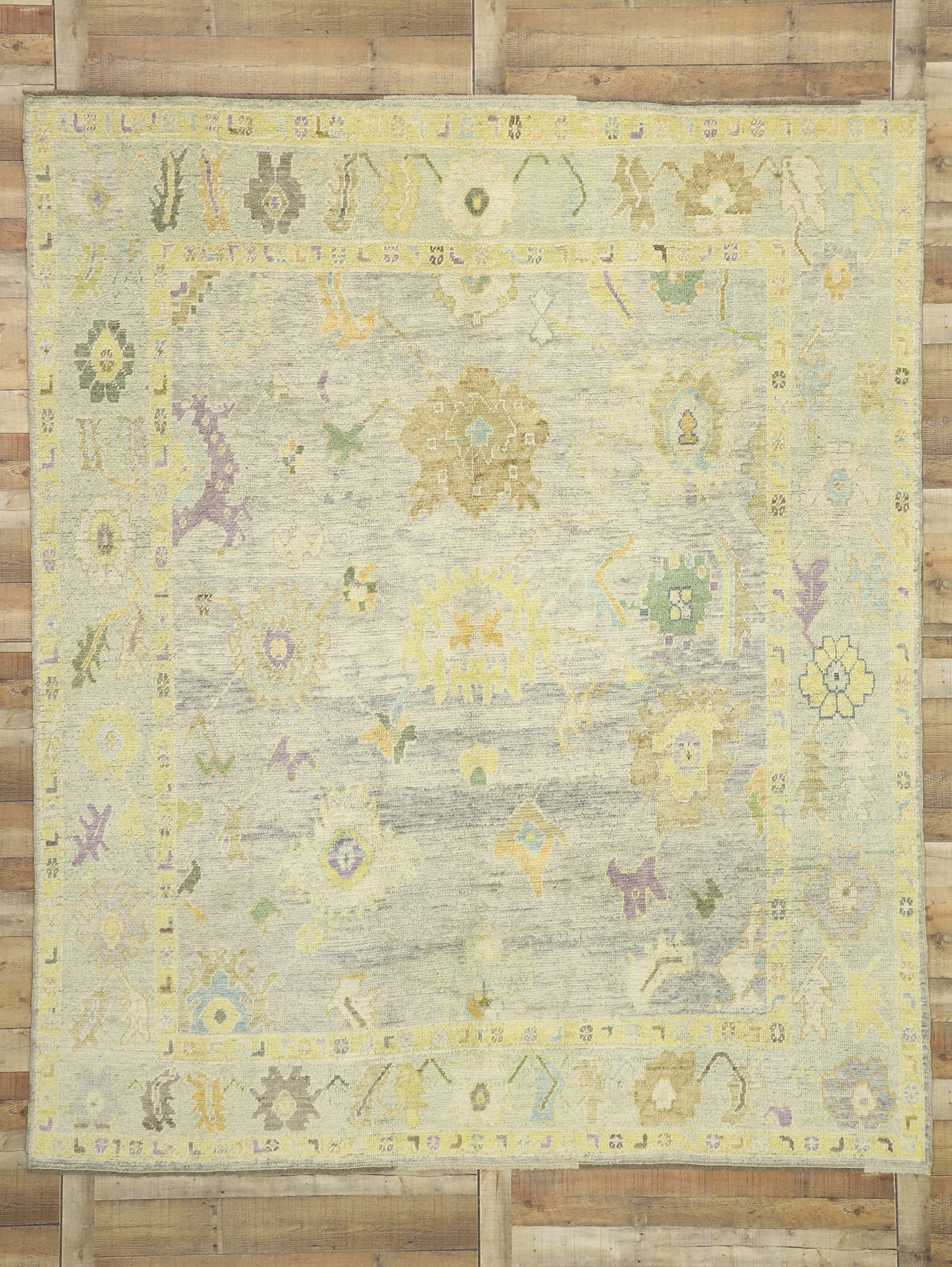 9 x 10 Colorful Turkish Oushak Rug 52540