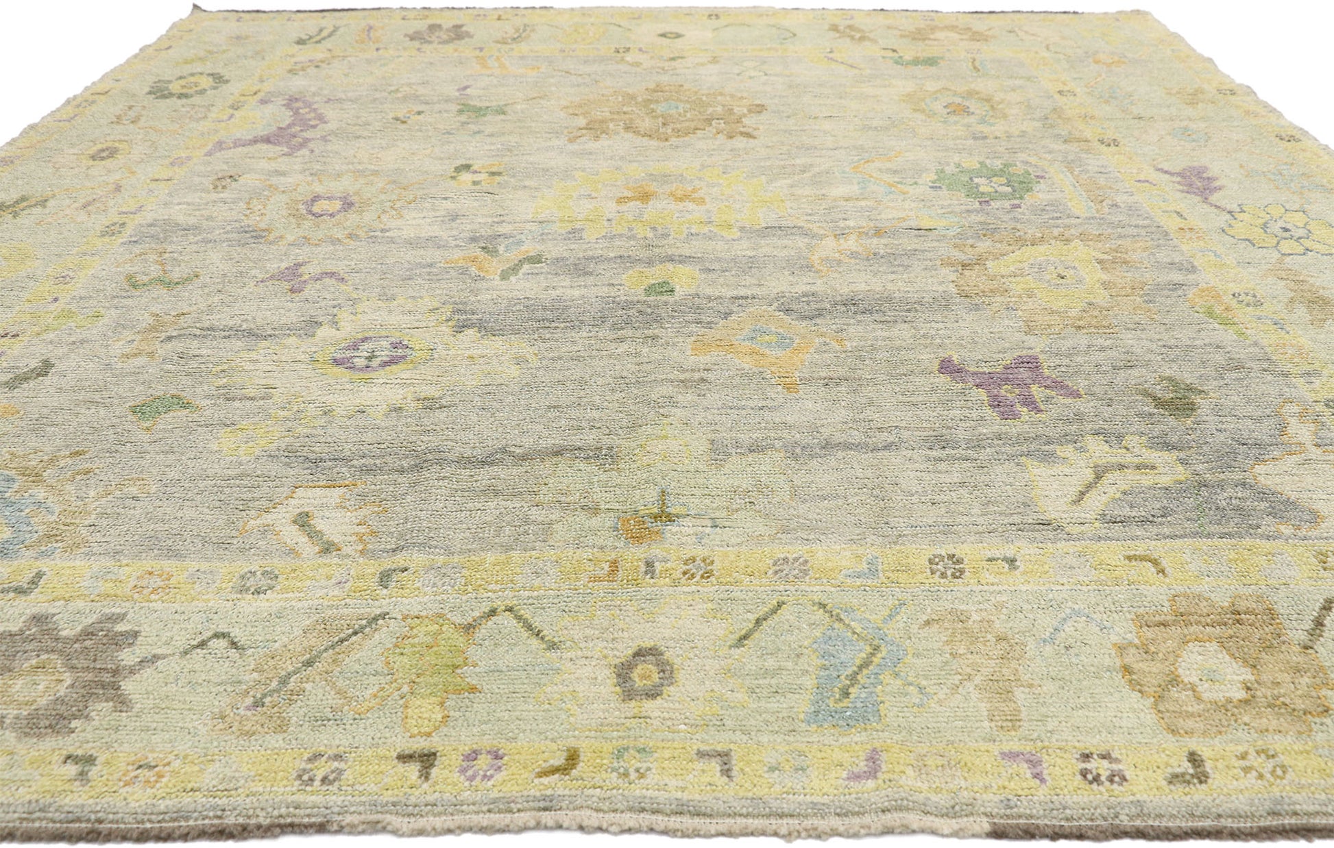 9 x 10 Colorful Turkish Oushak Rug 52540