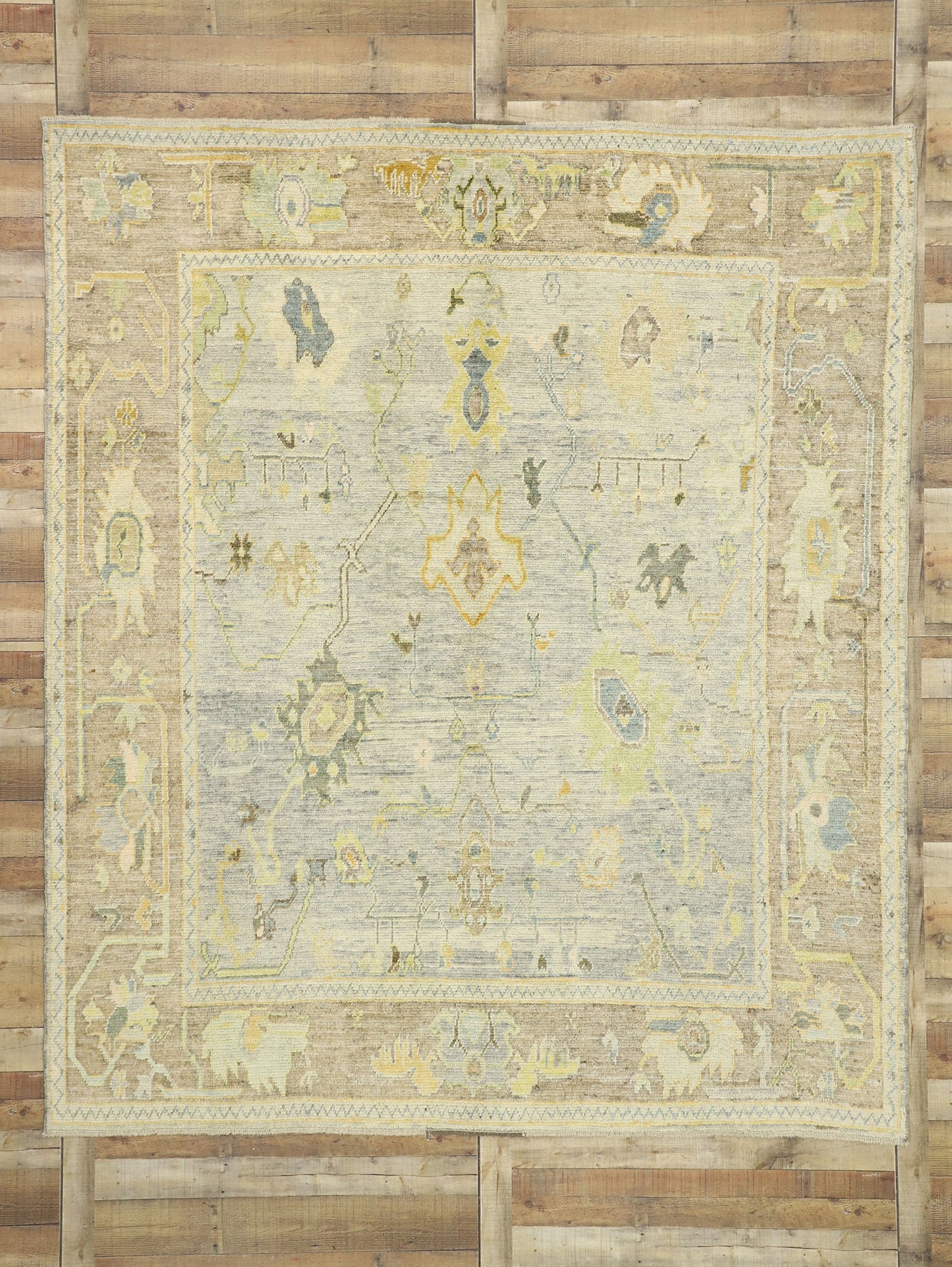 8 x 10 Colorful Turkish Oushak Rug 52542