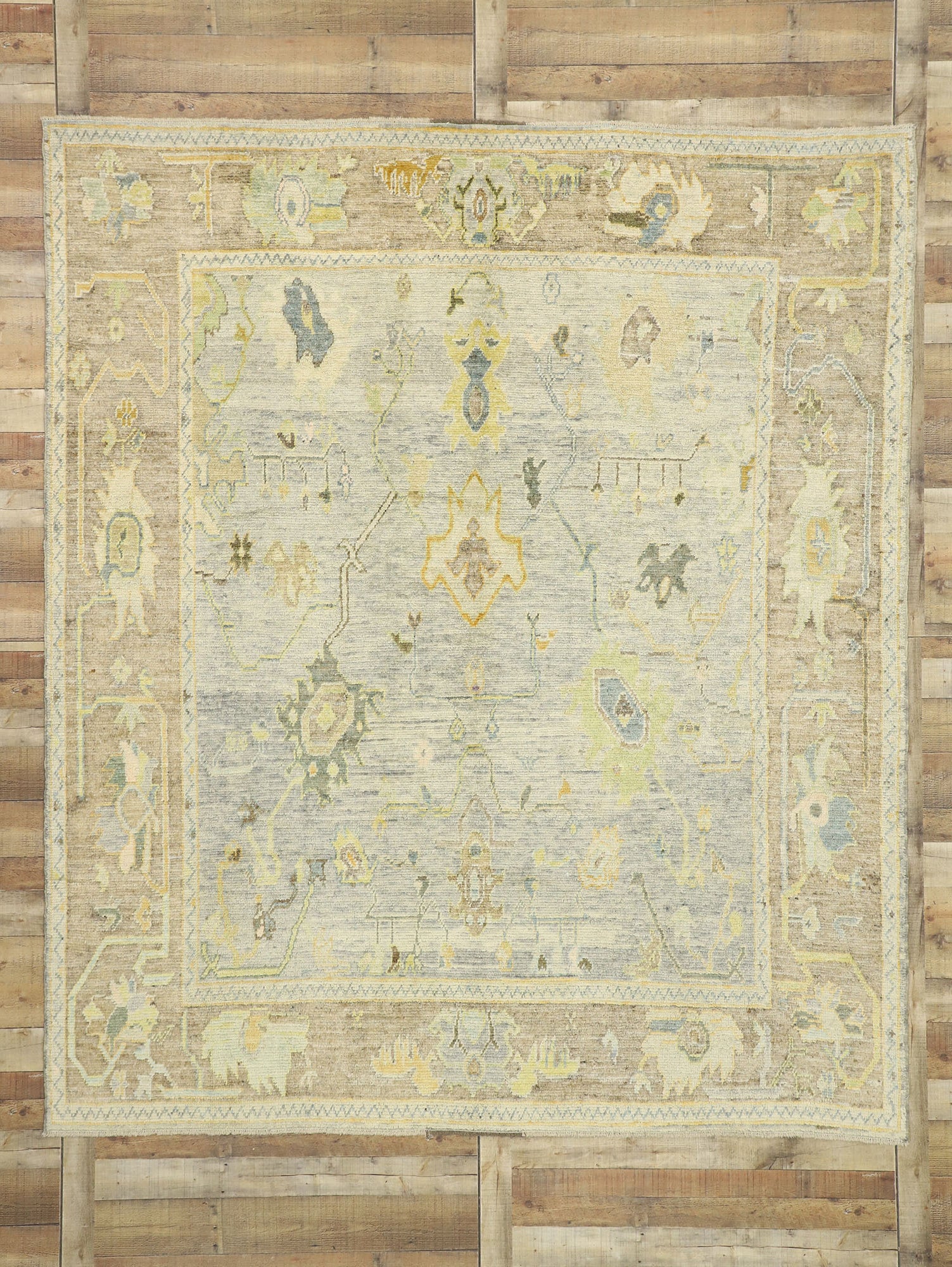 8 x 10 Colorful Turkish Oushak Rug 52542