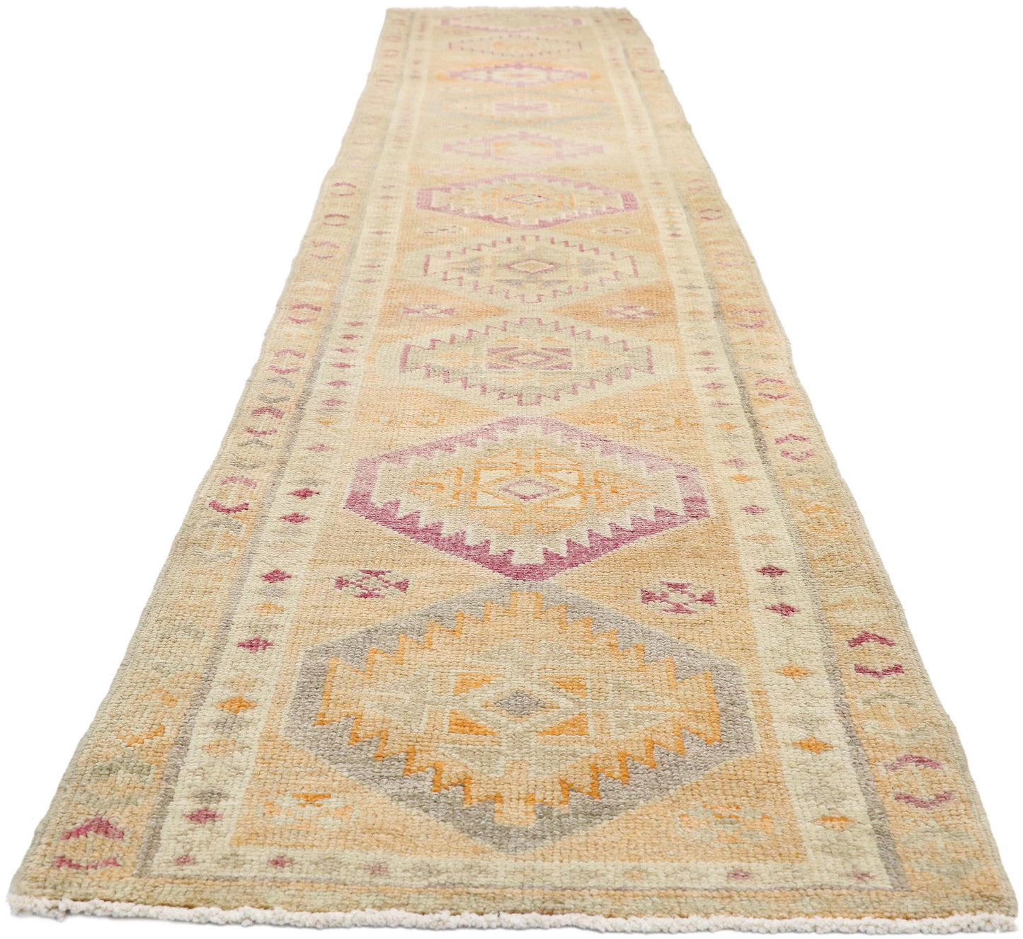 3 x 16 Vintage Turkish Oushak Runner 52546